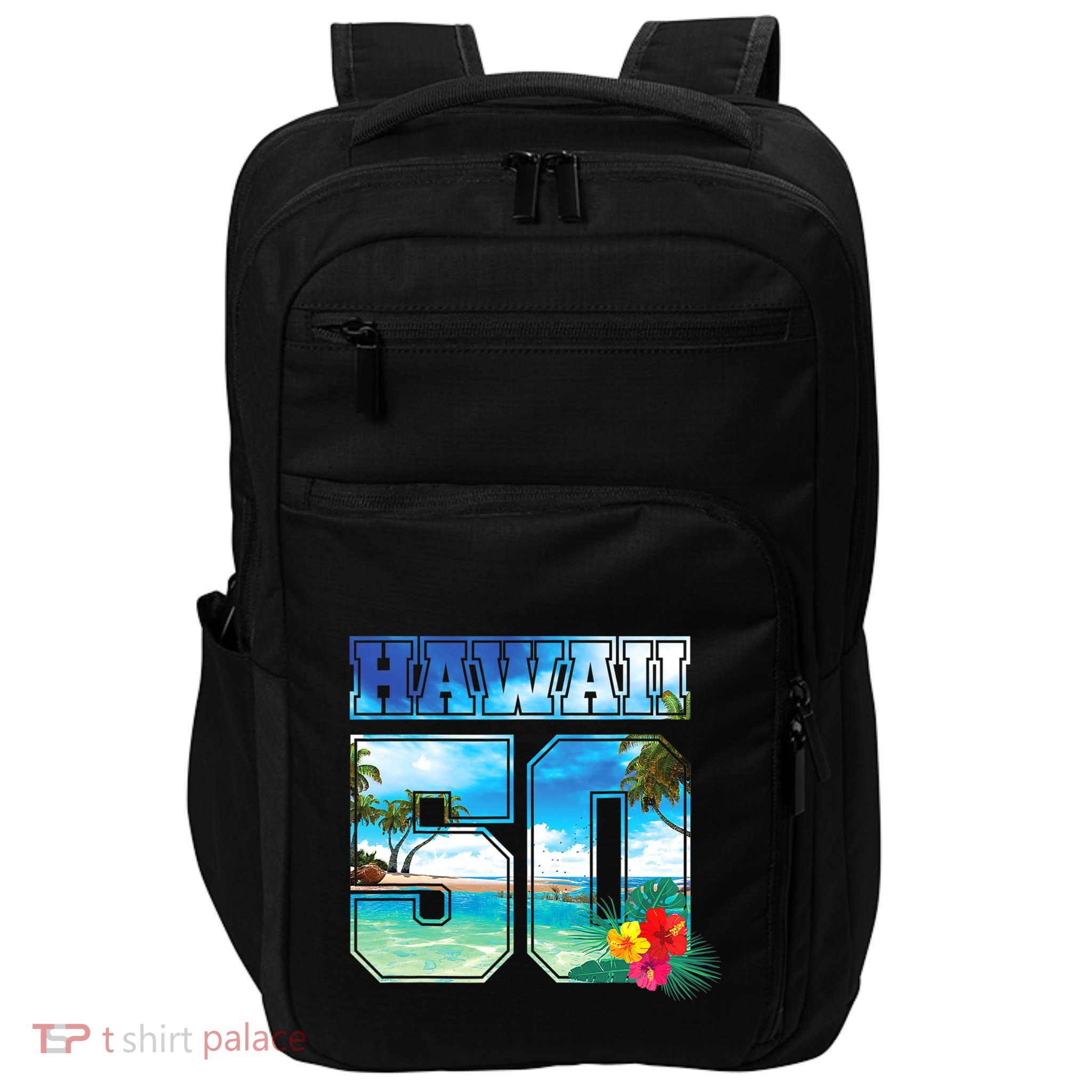 Hawaii 50th State Hawaii Hibiscus 50 Impact Tech Backpack