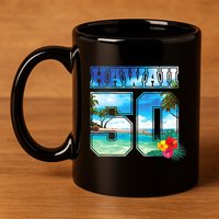 Hawaii 50th State Hawaii Hibiscus 50 11oz C Handle Ceramic Mug