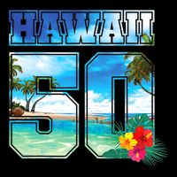 Hawaii 50th State Hawaii Hibiscus 50 Drawstring Bag