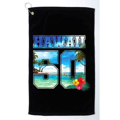 Hawaii 50th State Hawaii Hibiscus 50 Golf Towel
