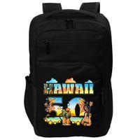 Hawaii 50Th State Hawaiian Beach Hibiscus 50 Maui Sunset Impact Tech Backpack
