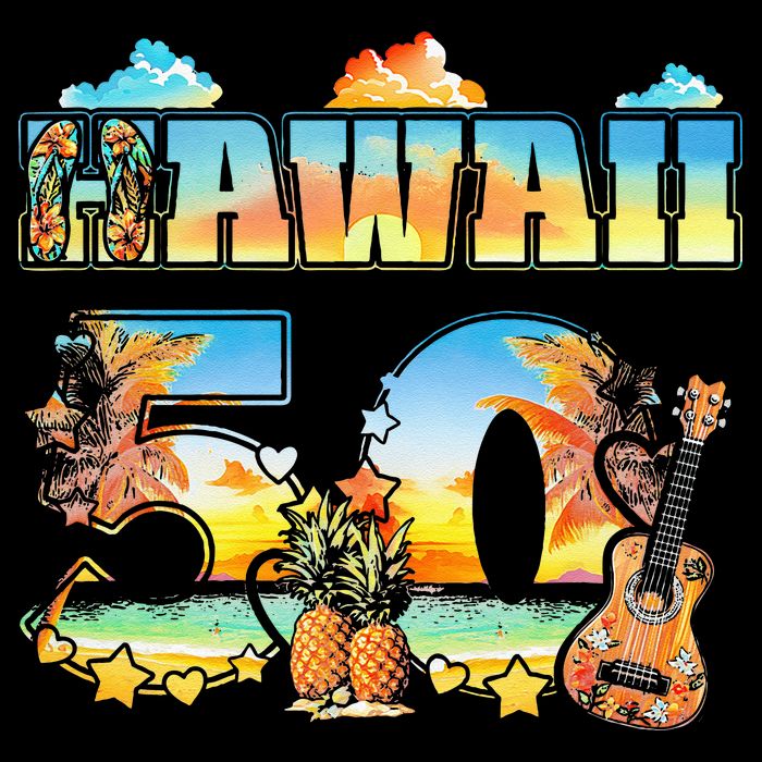 Hawaii 50Th State Hawaiian Beach Hibiscus 50 Maui Sunset Impact Tech Backpack