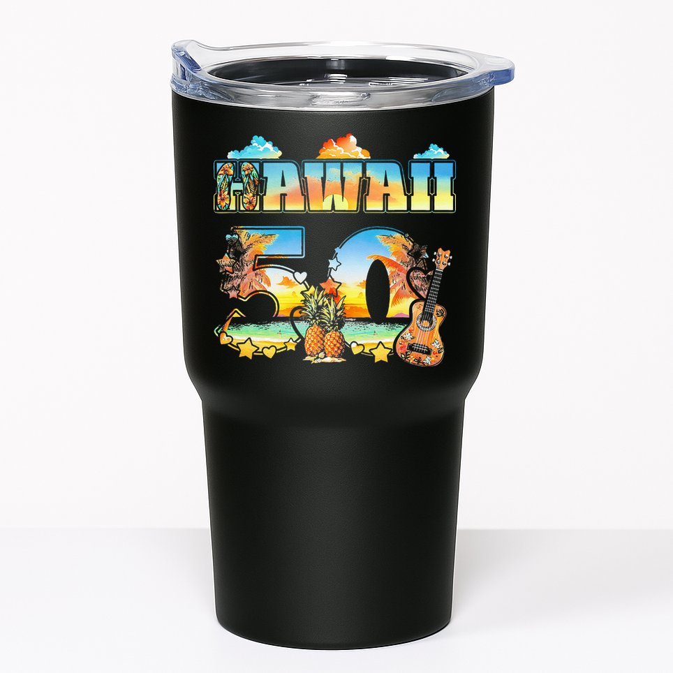 Hawaii 50Th State Hawaiian Beach Hibiscus 50 Maui Sunset Tumbler