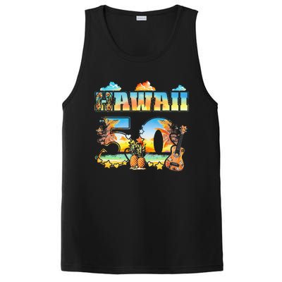 Hawaii 50Th State Hawaiian Beach Hibiscus 50 Maui Sunset PosiCharge Competitor Tank