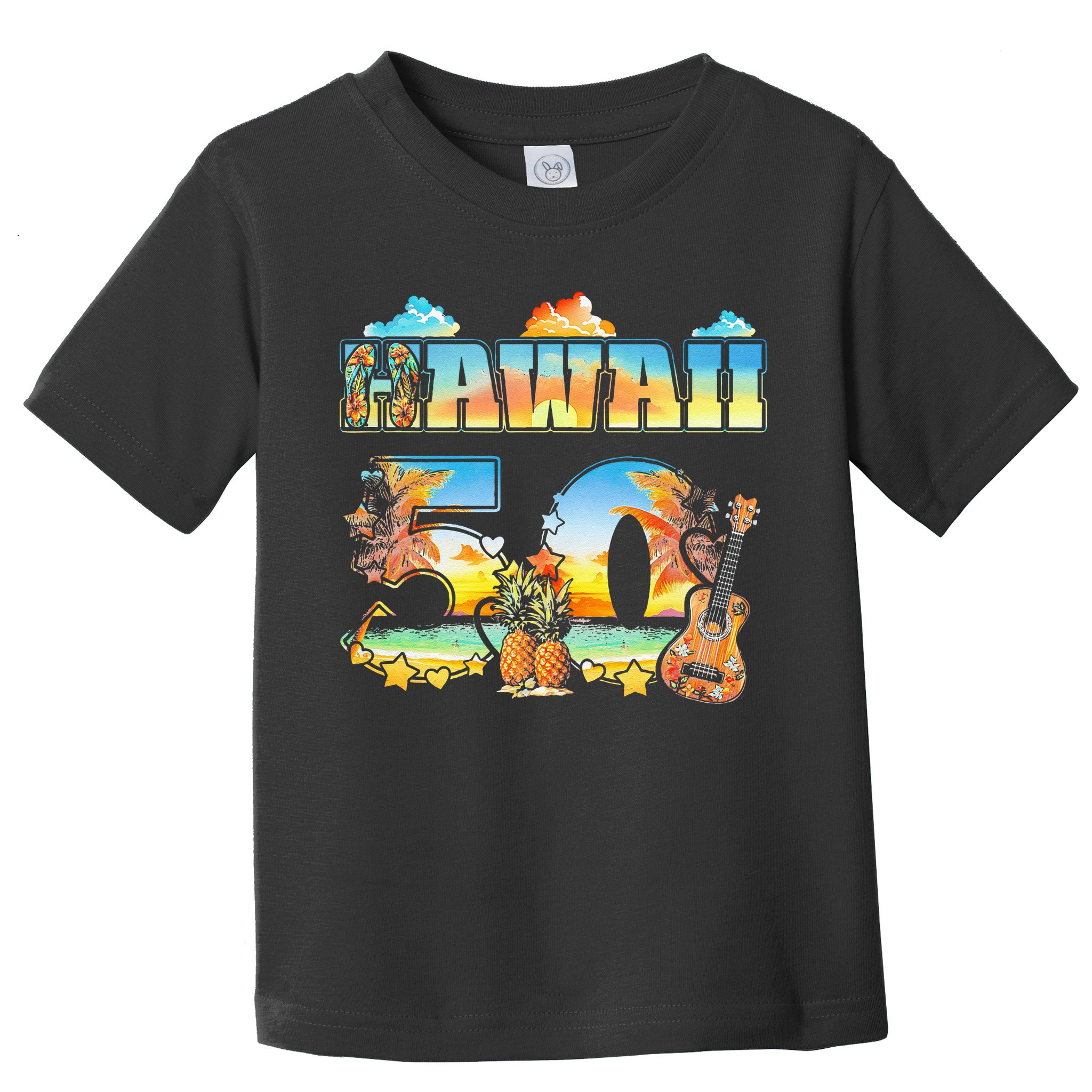 Hawaii 50Th State Hawaiian Beach Hibiscus 50 Maui Sunset Toddler T-Shirt