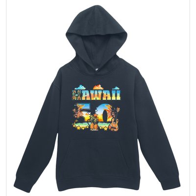 Hawaii 50Th State Hawaiian Beach Hibiscus 50 Maui Sunset Urban Pullover Hoodie