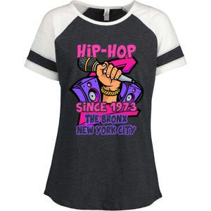 HIPHOP 50 YEARS OLD SINCE 1973 THE BRONX NEW YORK CITY Enza Ladies Jersey Colorblock Tee