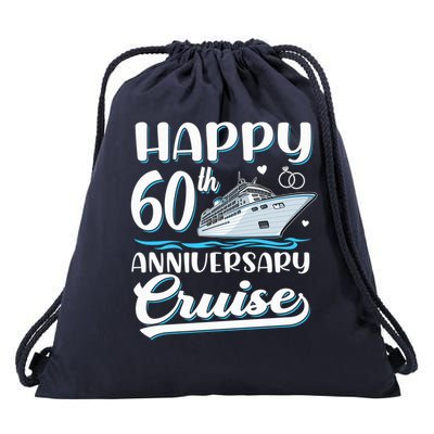 Happy 60th Anniversary Cruise Wedding 60 Years Old Couples Drawstring Bag