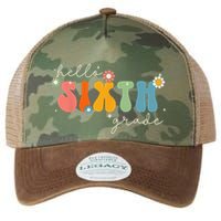 Hello 6th Grade Retro Groovy Back To School Teacher Legacy Tie Dye Trucker Hat