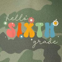 Hello 6th Grade Retro Groovy Back To School Teacher Legacy Tie Dye Trucker Hat