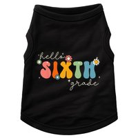 Hello 6th Grade Retro Groovy Back To School Teacher Doggie Tank