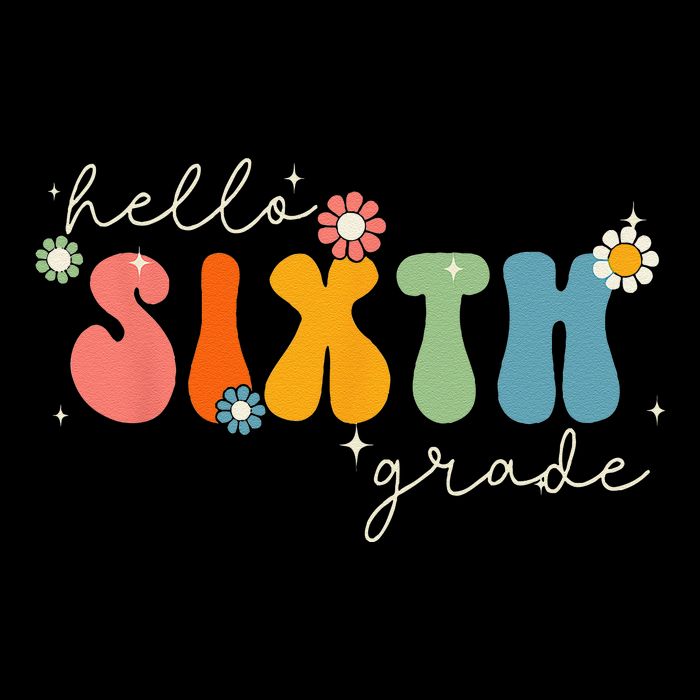 Hello 6th Grade Retro Groovy Back To School Teacher Sweatshirt