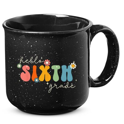 Hello 6th Grade Retro Groovy Back To School Teacher 15oz Campfire Ceramic Mug