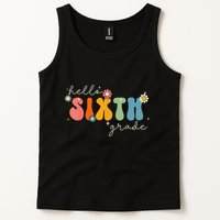 Hello 6th Grade Retro Groovy Back To School Teacher Tank Top