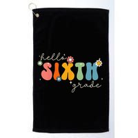 Hello 6th Grade Retro Groovy Back To School Teacher Golf Towel