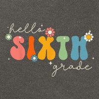 Hello 6th Grade Retro Groovy Back To School Teacher Cotton Canvas Backpack