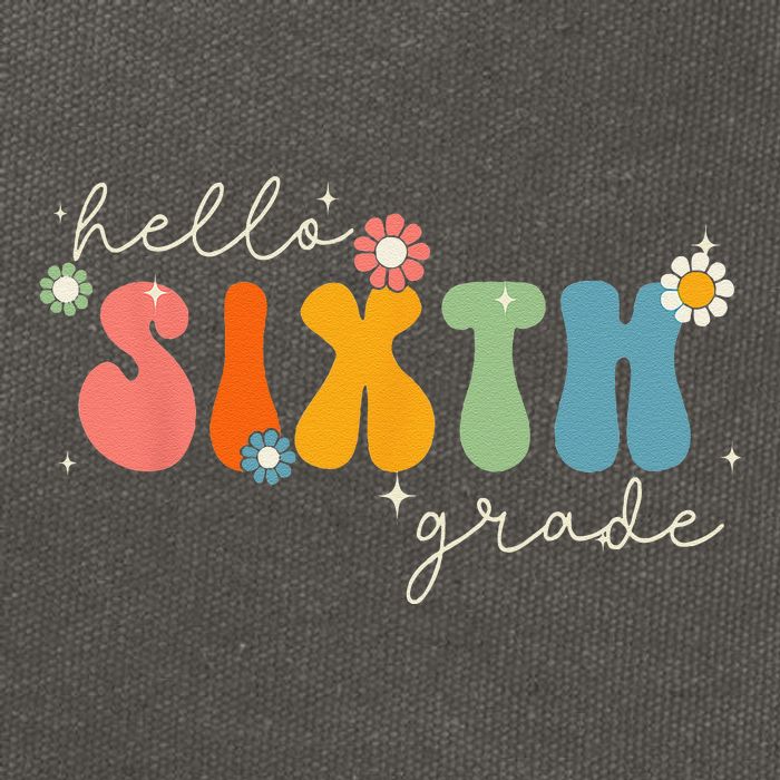 Hello 6th Grade Retro Groovy Back To School Teacher Cotton Canvas Backpack