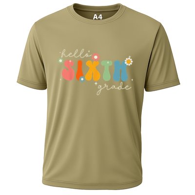 Hello 6th Grade Retro Groovy Back To School Teacher Performance Shirt