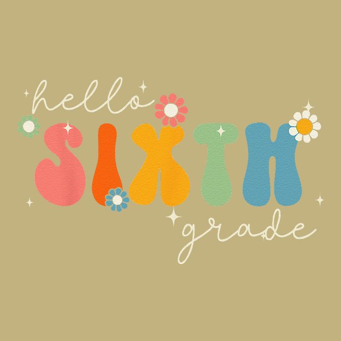 Hello 6th Grade Retro Groovy Back To School Teacher Button