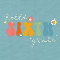 Hello 6th Grade Retro Groovy Back To School Teacher Sueded Cloud Jersey T-Shirt