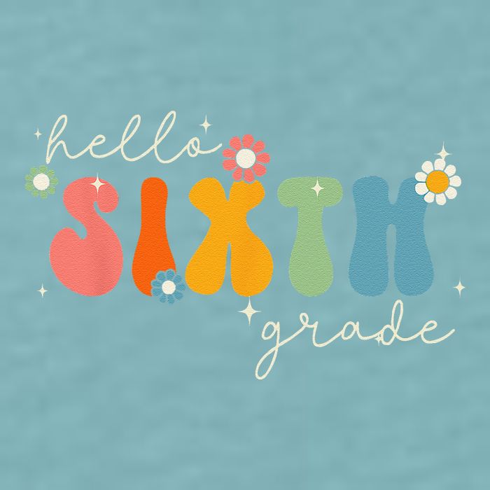 Hello 6th Grade Retro Groovy Back To School Teacher Sueded Cloud Jersey T-Shirt