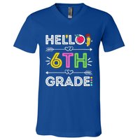 Hello 6Th Grade Sixth Teacher Student Back To School Gift V-Neck T-Shirt