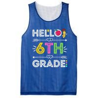 Hello 6Th Grade Sixth Teacher Student Back To School Gift Mesh Reversible Basketball Jersey Tank