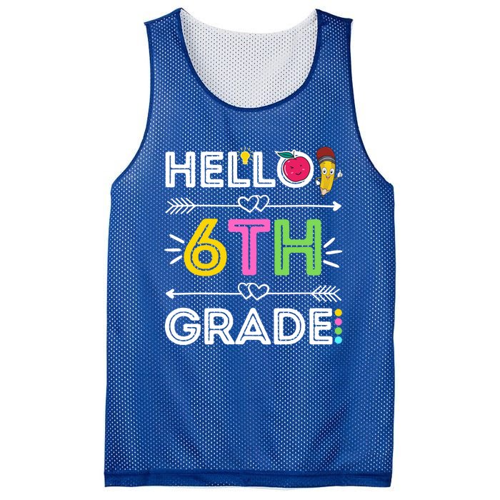 Hello 6Th Grade Sixth Teacher Student Back To School Gift Mesh Reversible Basketball Jersey Tank