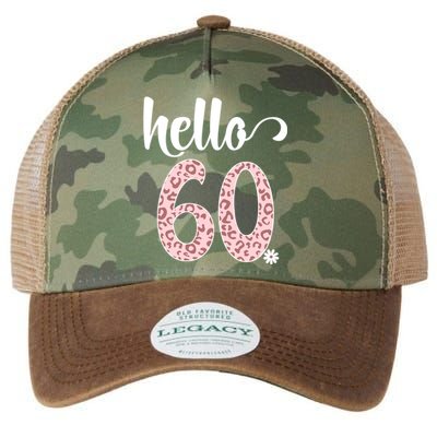 Hello 60 Rose Leopard Daisy Flower Sixty 60th Birthday Party Gift Legacy Tie Dye Trucker Hat