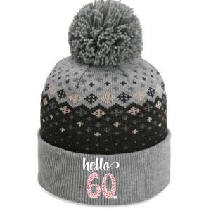 Hello 60 Rose Leopard Daisy Flower Sixty 60th Birthday Party Gift The Baniff Cuffed Pom Beanie