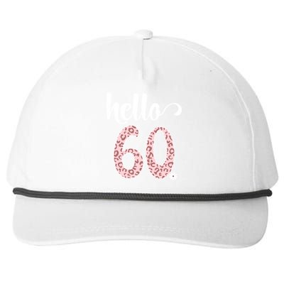 Hello 60 Rose Leopard Daisy Flower Sixty 60th Birthday Party Gift Snapback Five-Panel Rope Hat