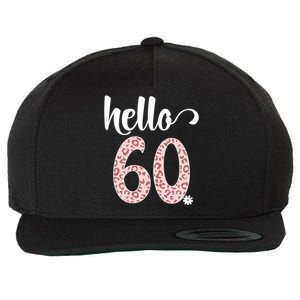 Hello 60 Rose Leopard Daisy Flower Sixty 60th Birthday Party Gift Wool Snapback Cap