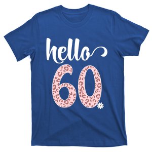 Hello 60 Rose Leopard Daisy Flower Sixty 60th Birthday Party Gift T-Shirt