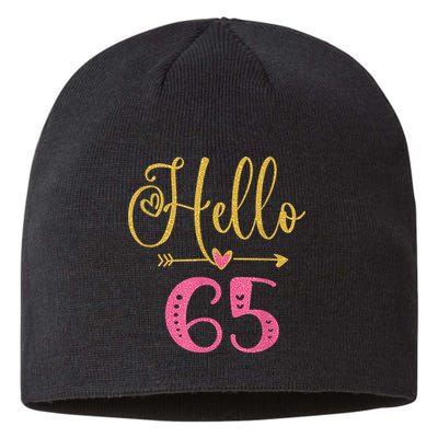 Hello 65 Years Old Wo's 65th Birthday Sustainable Beanie
