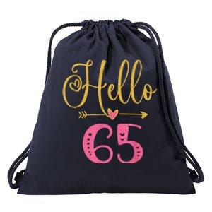 Hello 65 Years Old Wo's 65th Birthday Drawstring Bag