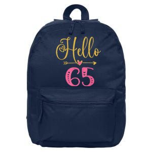 Hello 65 Years Old Wo's 65th Birthday 16 in Basic Backpack