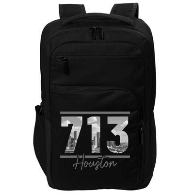 Houston 713 Area Code Skyline Texas Pride Vintage Impact Tech Backpack