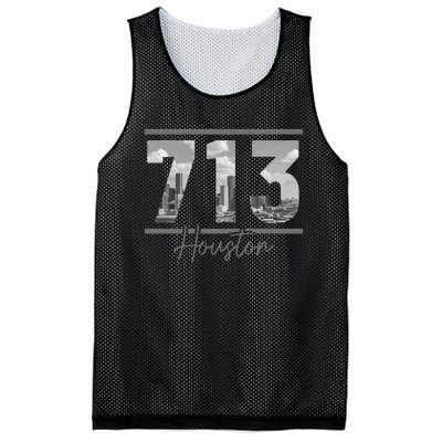 Houston 713 Area Code Skyline Texas Pride Vintage Mesh Reversible Basketball Jersey Tank