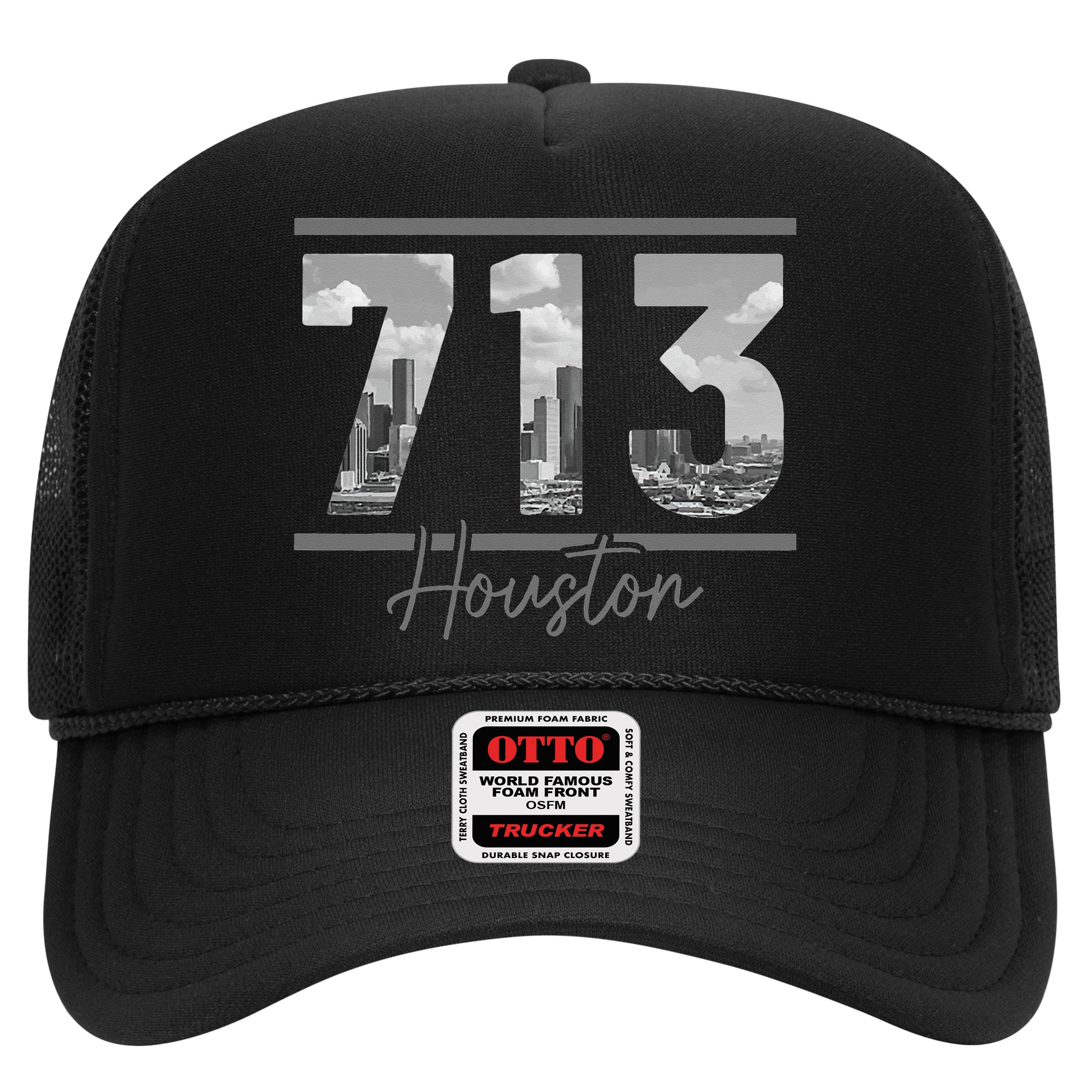 Houston 713 Area Code Skyline Texas Pride Vintage Hat