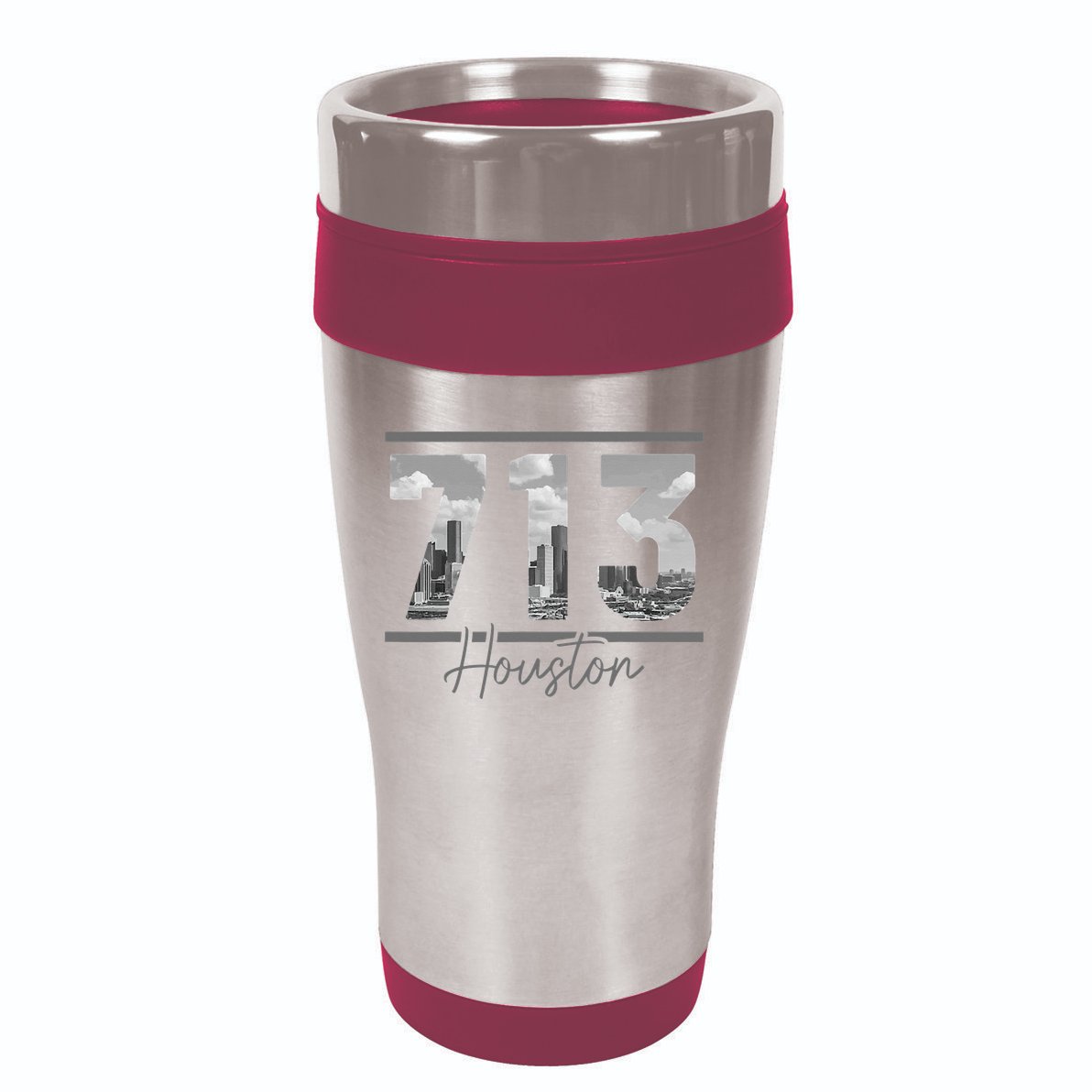 Houston 713 Area Code Skyline Texas Pride Vintage 16oz Travel Tumbler