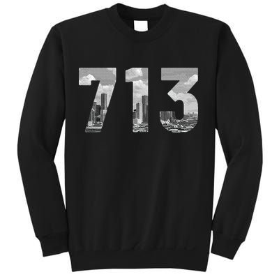 Houston 713 Area Code Skyline Texas Pride Vintage Sweatshirt