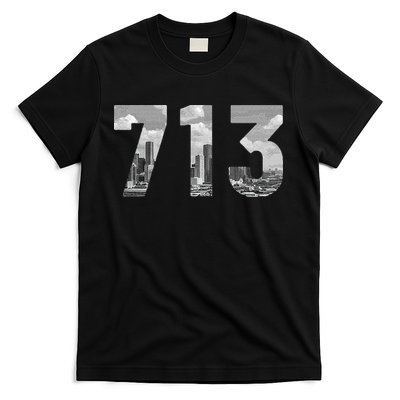 Houston 713 Area Code Skyline Texas Pride Vintage T-Shirt