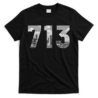 Houston 713 Area Code Skyline Texas Pride Vintage T-Shirt