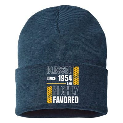 Happy 70th Birthday Blessed Football Fan Sustainable Knit Beanie