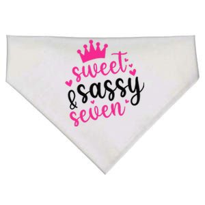 Happy 7th Birthday Sweet Sassy And Seven 7 Years Old USA-Made Doggie Bandana