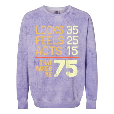 Hilarious 75th Birthday Present Idea I 75 Years Colorblast Crewneck Sweatshirt