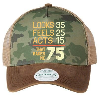 Hilarious 75th Birthday Idea I 75 Years Legacy Tie Dye Trucker Hat
