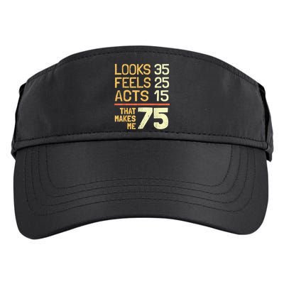 Hilarious 75th Birthday Idea I 75 Years Adult Drive Performance Visor