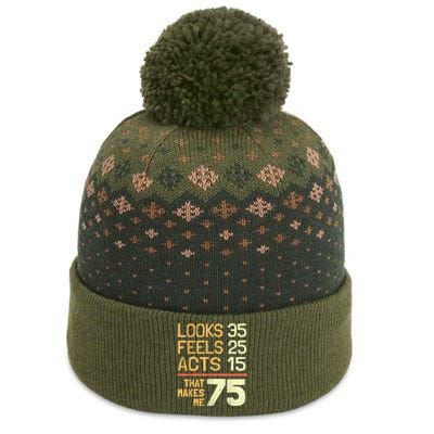 Hilarious 75th Birthday Idea I 75 Years The Baniff Cuffed Pom Beanie