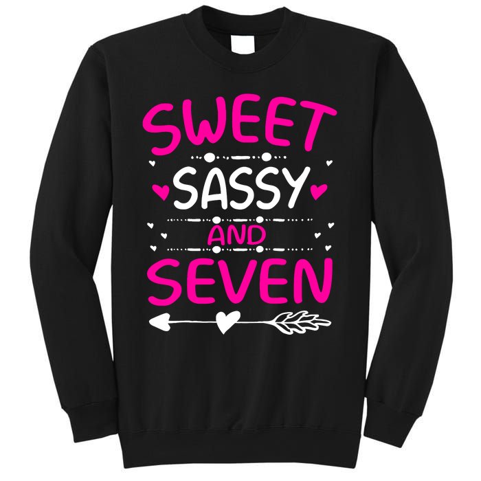 Happy 7th Birthday Sweet Sassy And Seven Girl 7 Years Old Sweatshirt